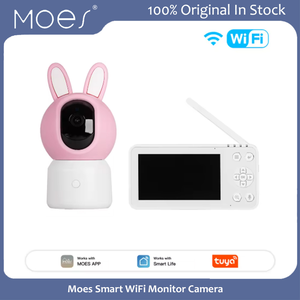 Home Cinema Screen - Moes TuyaスマートWiFiモニターカメラ（ベビー/ペット/家庭用）4.5インチLCDスクリーン、温度・湿度表示、アプリによるリアルタイム通知機能付き