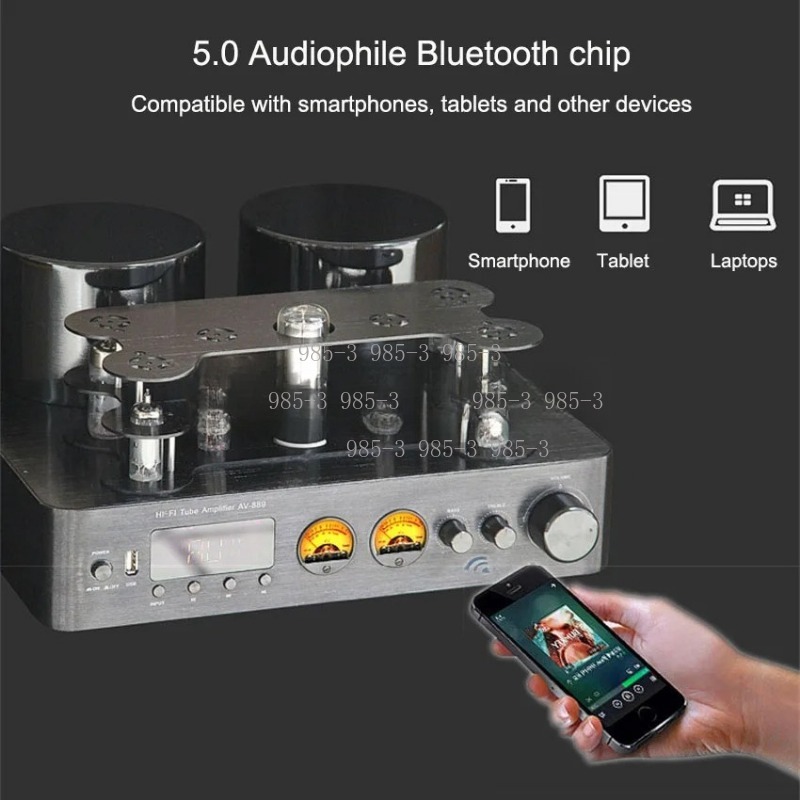Home Cinema Beamer - ハイパワーチューブアンプ、COAX/OPT電源USB、ホームシアタープレーヤー、Bluetooth 5.0オーディオスピーカーアンプ、200W+200W