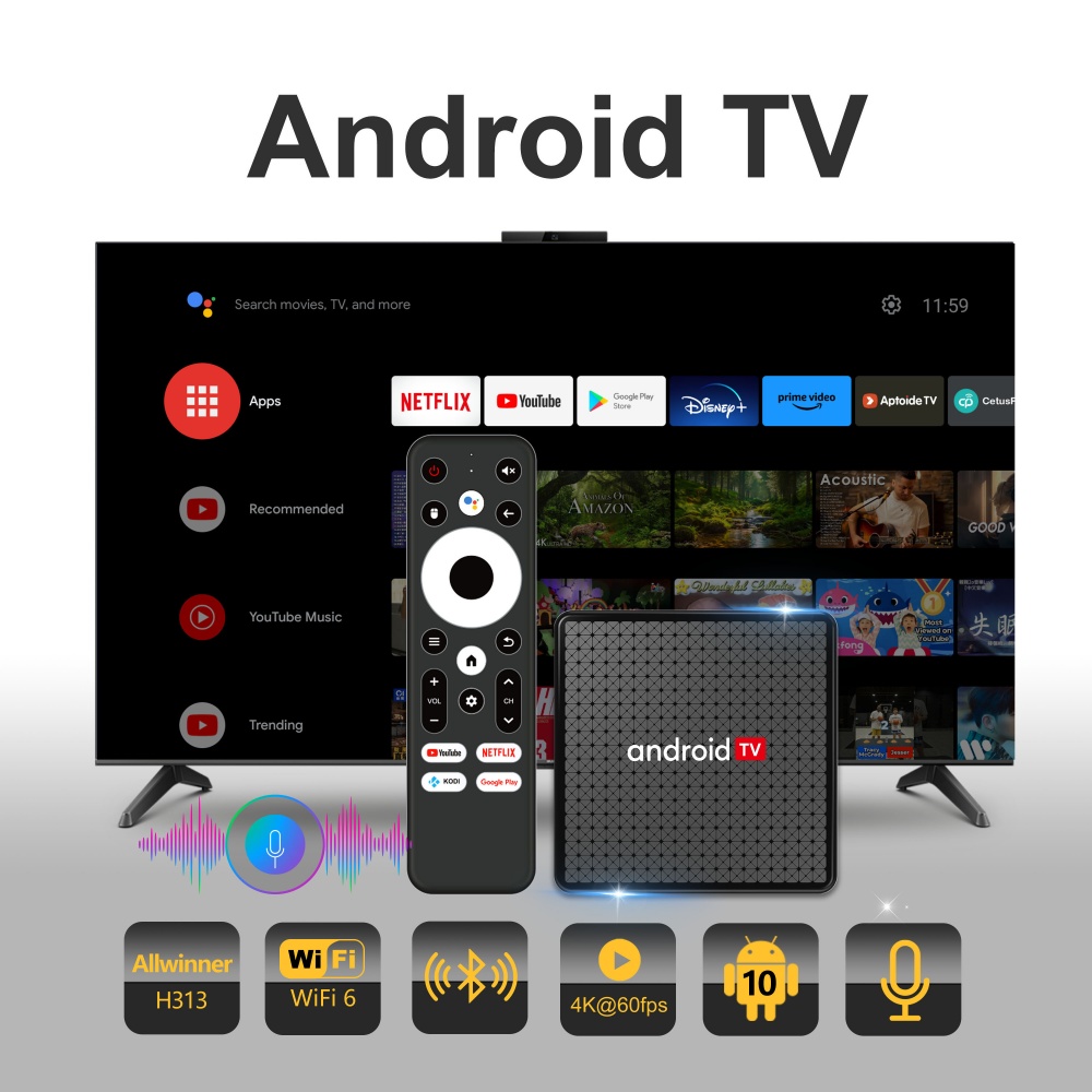 Home Cinema Player - Wudung X5 TVボックス AndroidTV Allwinner H313