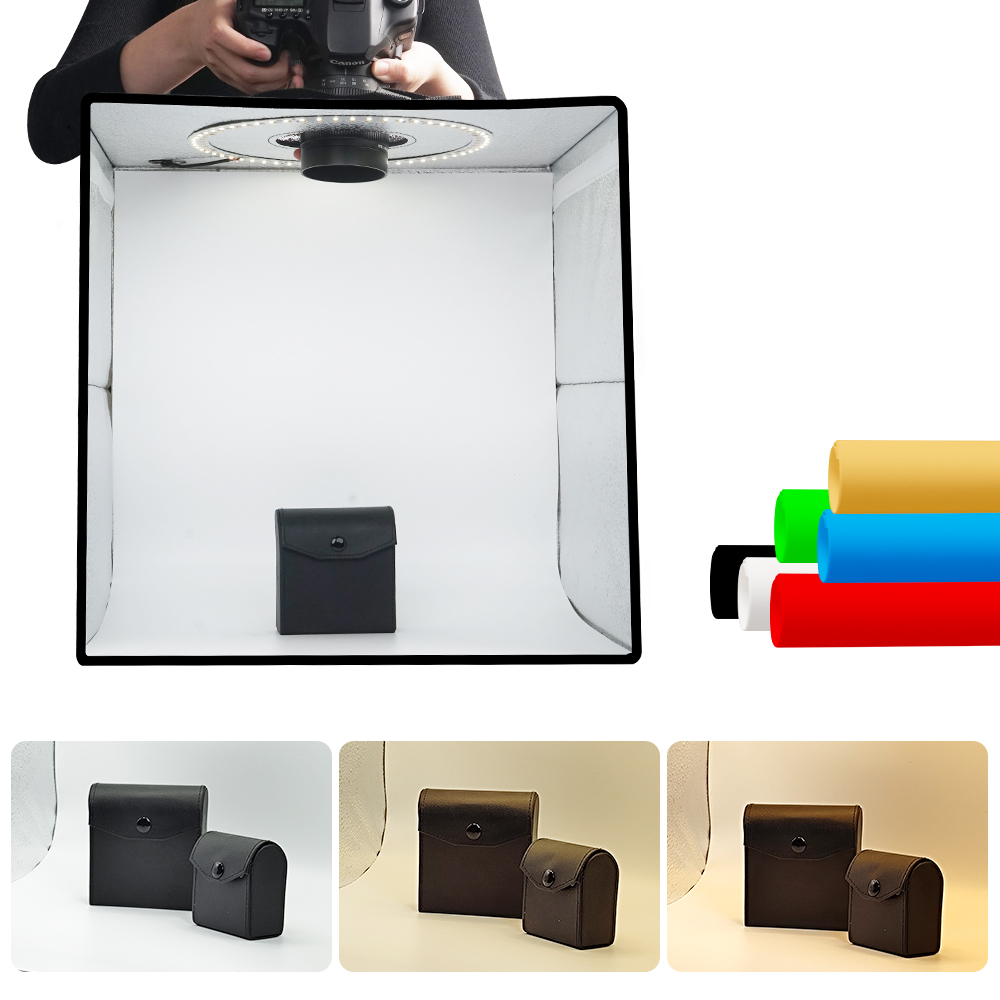 Home Cinema Led - ライトダウ調光可能フォトボックスLEDライトルームフォトスタジオライトボックスキット120個LED 6種類の背景布付き写真撮影用ポータブル折りたたみ式