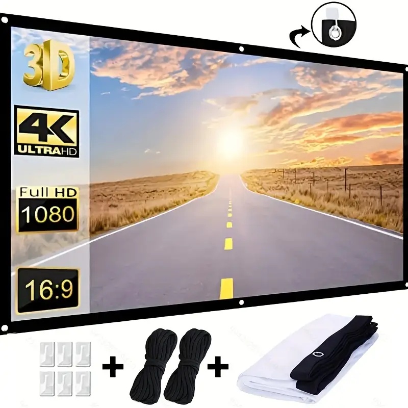 Home Cinema Screen - プロジェクタースクリーン 16:9 屋内/屋外兼用 折りたたみ式 100/120/150インチ ホームシアター用プロジェクタースクリーン