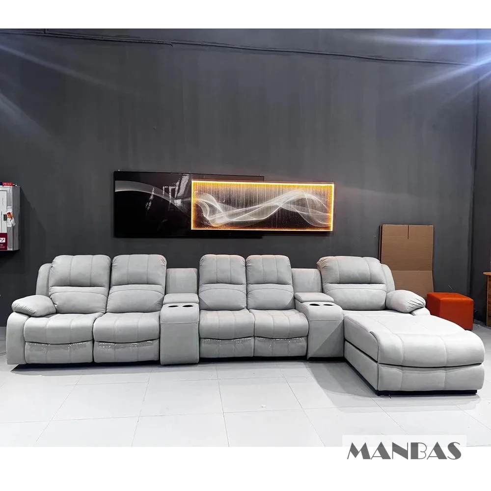 本革製手動電動リクライニングソファシアターパワーリクライニン - Home Cinema Couch のレビューと価格