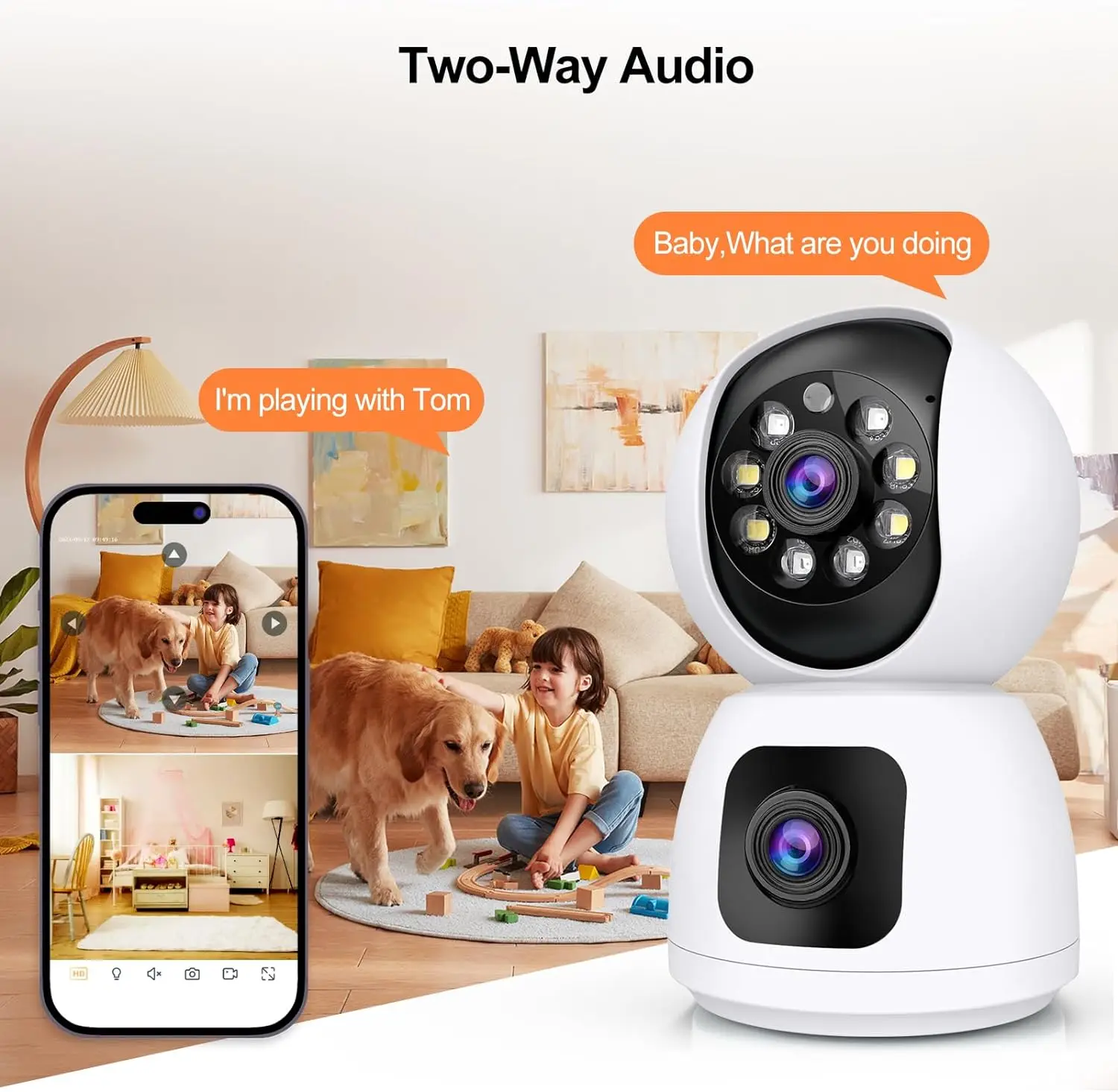 Tuya 4K 8MP HD WiFiカメラ 室内用 デュア - Home Cinema Screen のレビューと価格