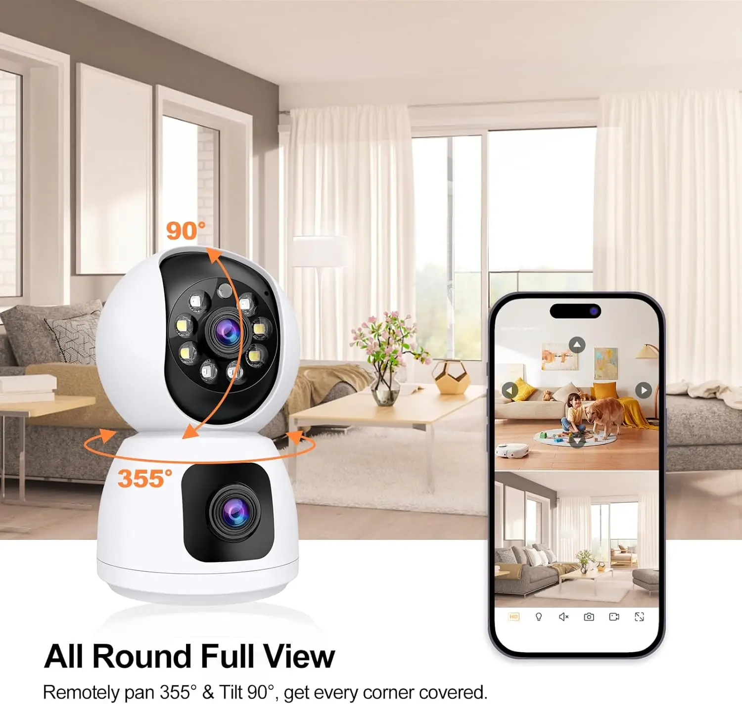 Tuya 4K 8MP HD WiFiカメラ 室内用 デュア - Home Cinema Screen のレビューと価格