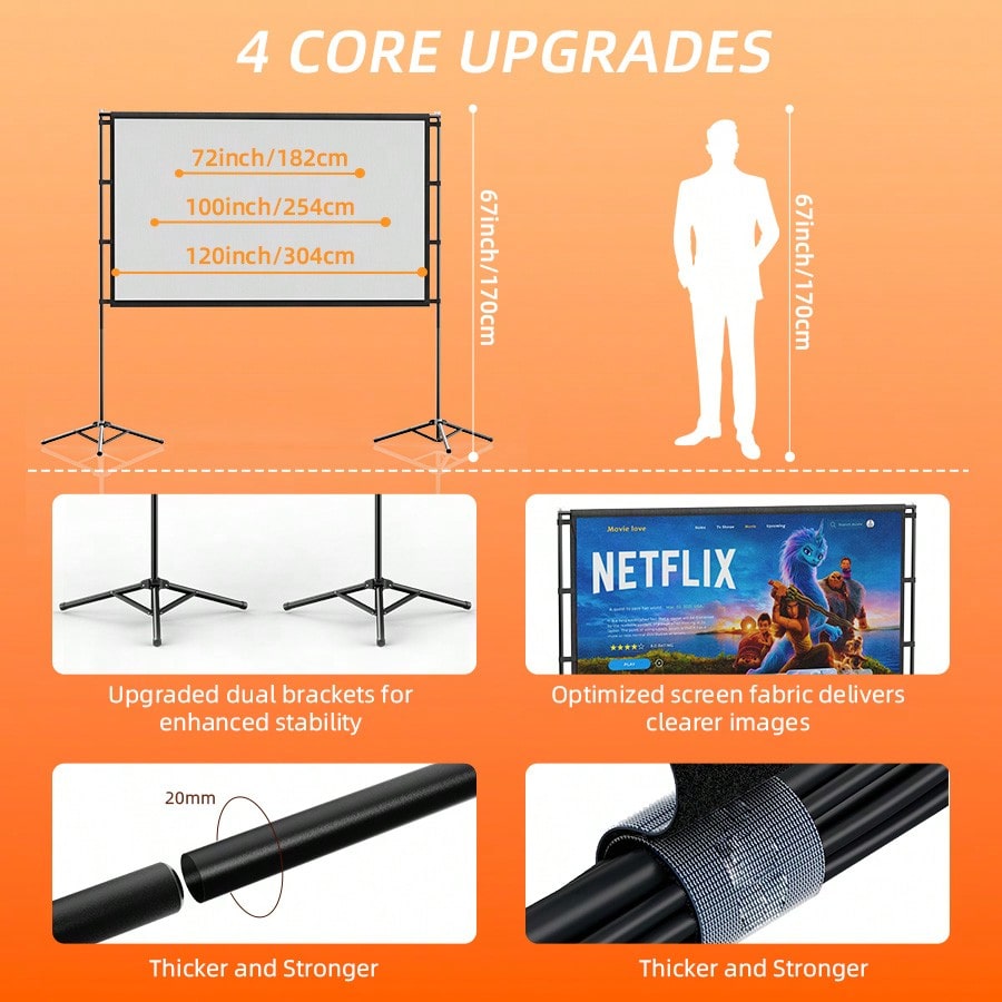 XBJ 100インチ 4KウルトラHDプロジェクションスクリ - Home Cinema Screen のレビューと価格