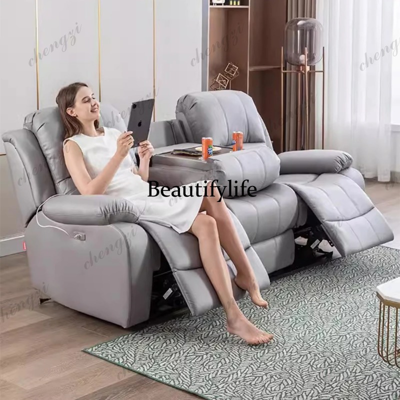本革製手動電動リクライニングソファシアターパワーリクライニン - Home Cinema Couch のレビューと価格