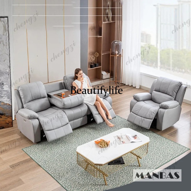 本革製手動電動リクライニングソファシアターパワーリクライニン - Home Cinema Couch のレビューと価格