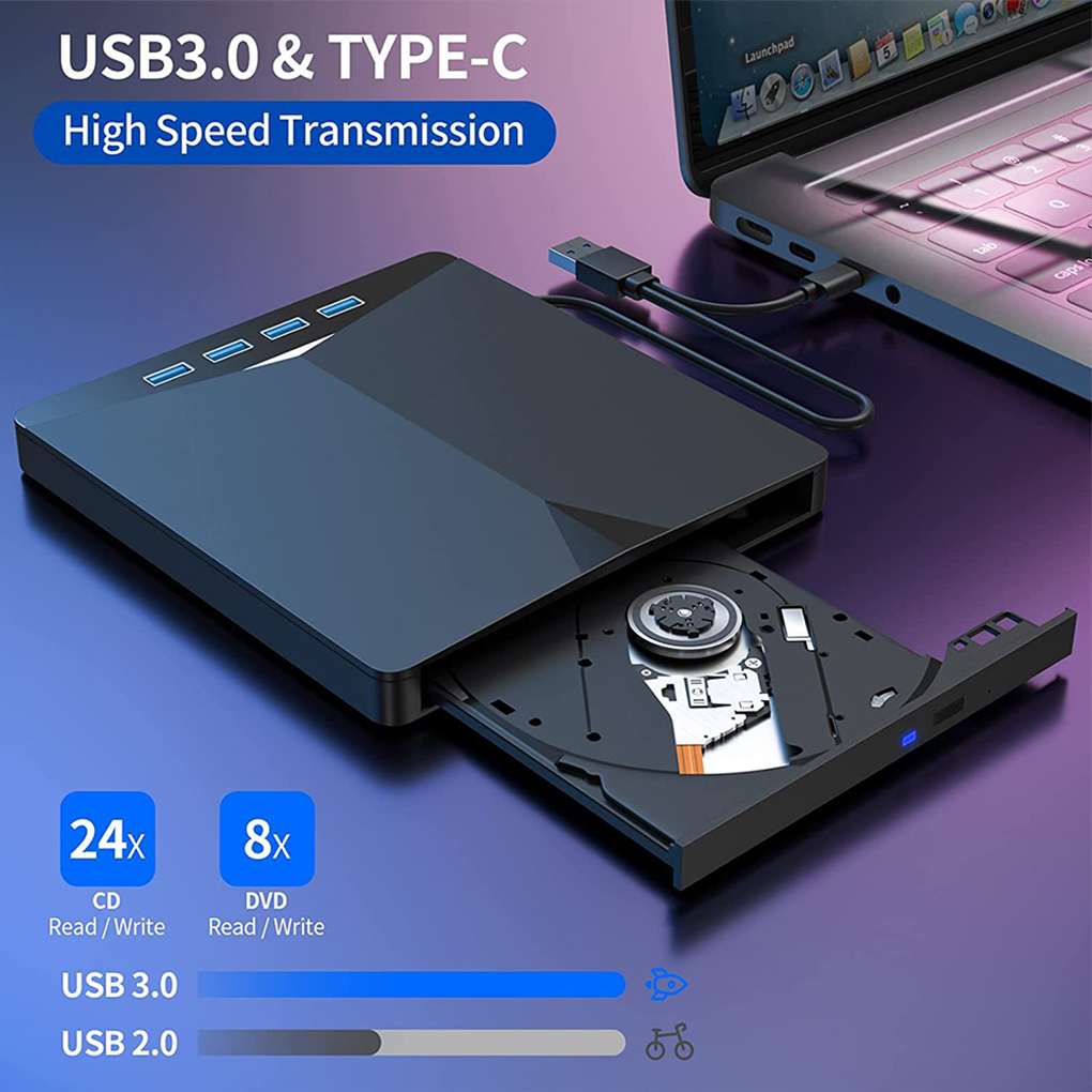 7 in1 USB 3.0 タイプ C 外部 CD DVD  - Blu Ray Disc Player のレビューと価格
