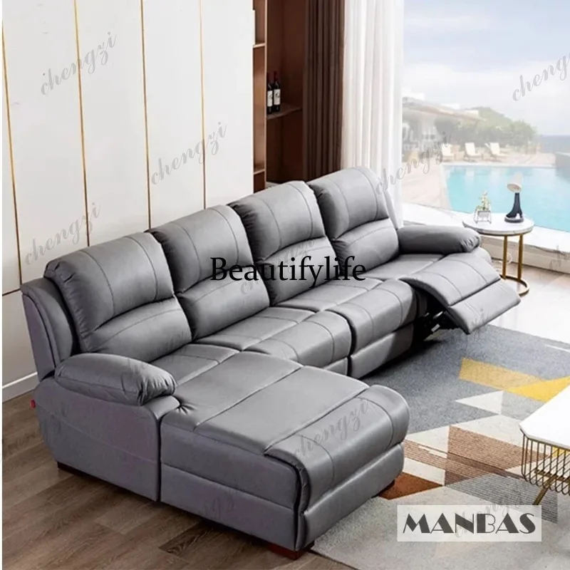 01Aレザー製手動電動リクライニングソファシアターパワーリク - Home Cinema Couch のレビューと価格