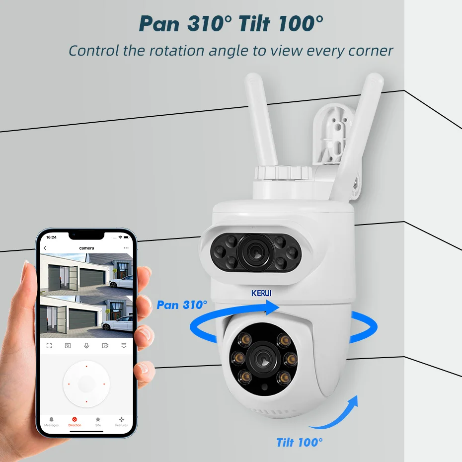 KERUI 5K 10MP デュアルレンズPTZ WIFIカ - Home Cinema Screen のレビューと価格
