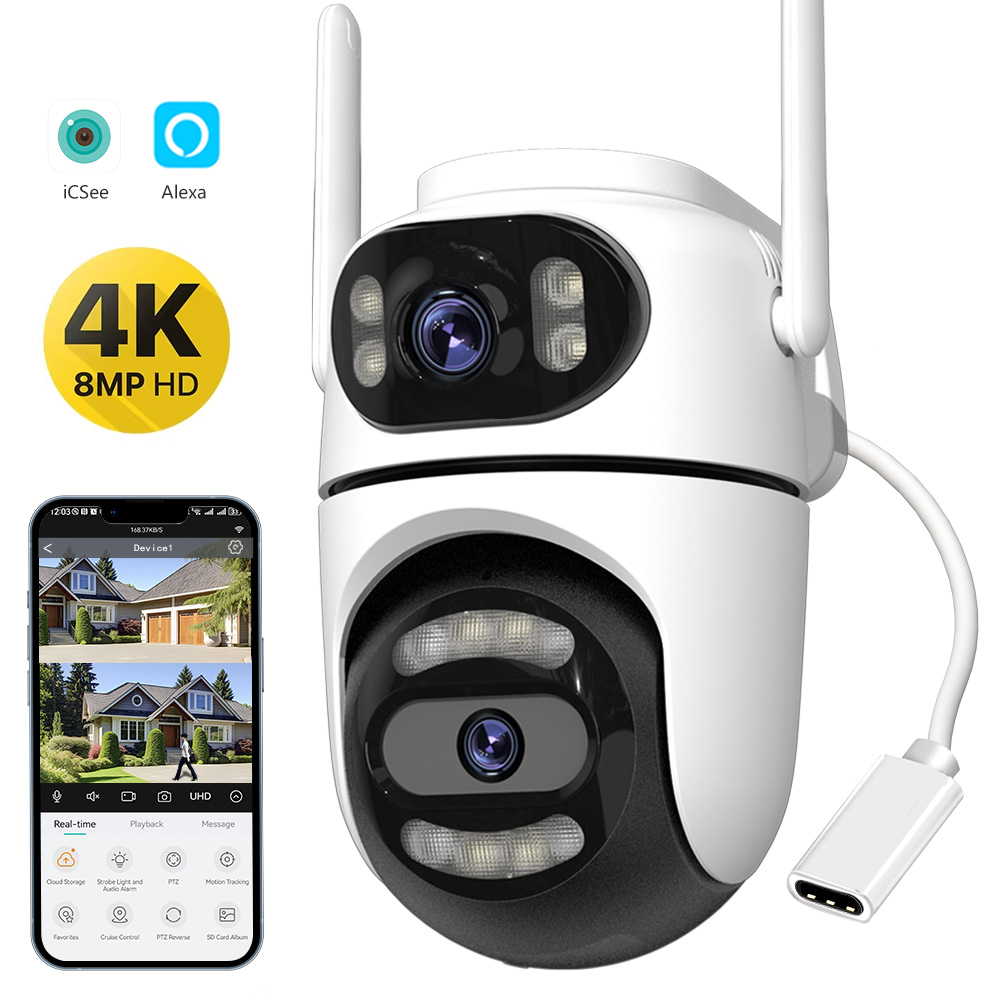 8MP 4K HD Wifi PTZカメラ iCseeアプリ - Home Cinema Screen のレビューと価格