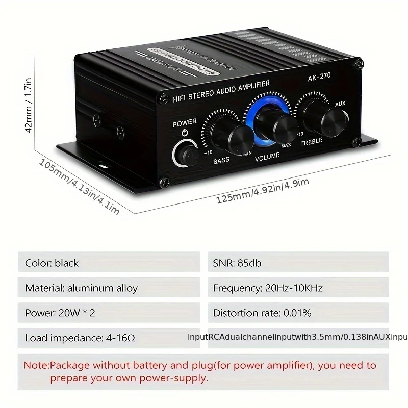 AK-270 400W ミニパワーアンプ 12V/24V 2 - Home Cinema Beamer のレビューと価格