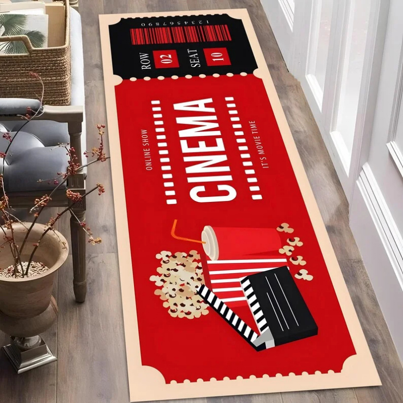 ヴィンテージ映画チケット柄フィルムテーマエリアラグ レトロ映 - Home Cinema Tickets のレビューと価格