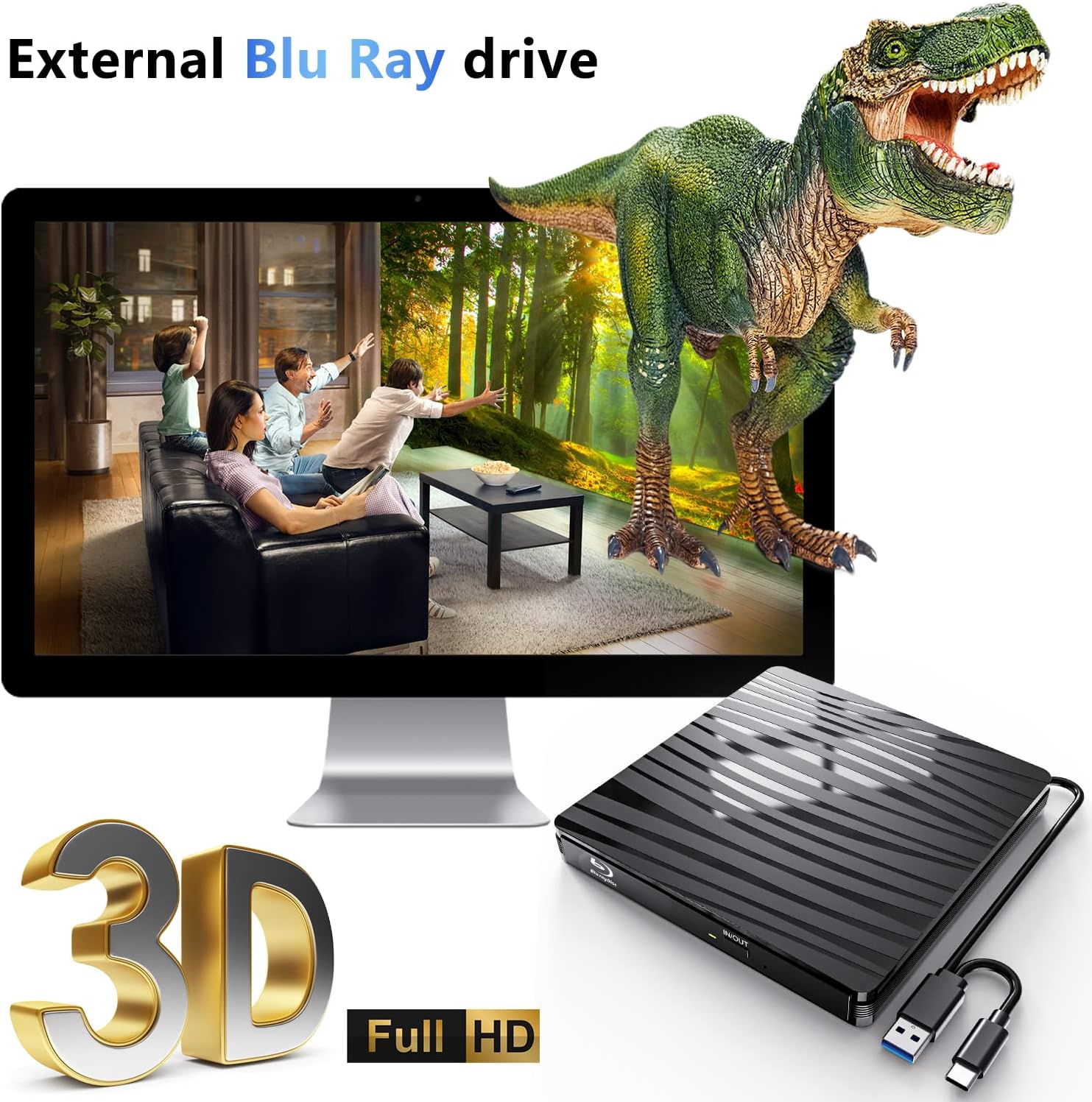 USB3.0 外付けブルーレイ光学ドライブ ノートパソコン  - Blu Ray Disc Player のレビューと価格